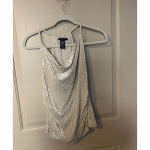 New York & Co Velvet Halter Shell